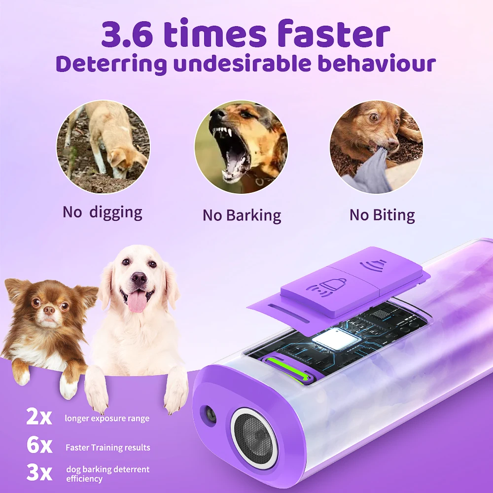 Handhold Ultrasonic Rechargeable Dog Bark Deterrent Device Anti Barking Repeller Stop Bark Training Device