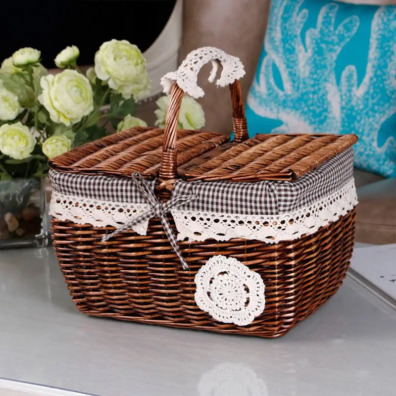 China Supplier Quality Products Wine Basket Wicker Picnic Basket