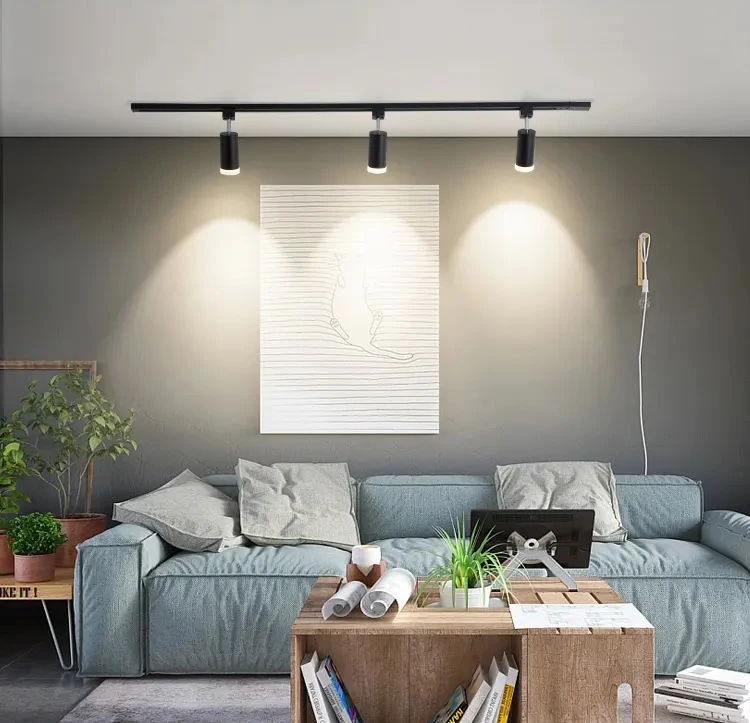 Hot cross-border sale black square straight connector for 2 wire LED lighting track connect