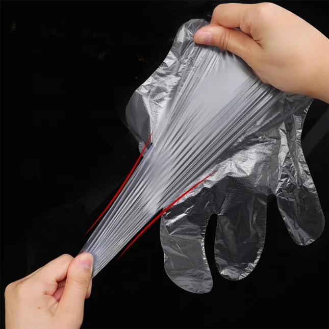 Multi Function Household Cleaning Eating Food Grade Oil Proof Waterproof Disposable PE Plastic Gloves