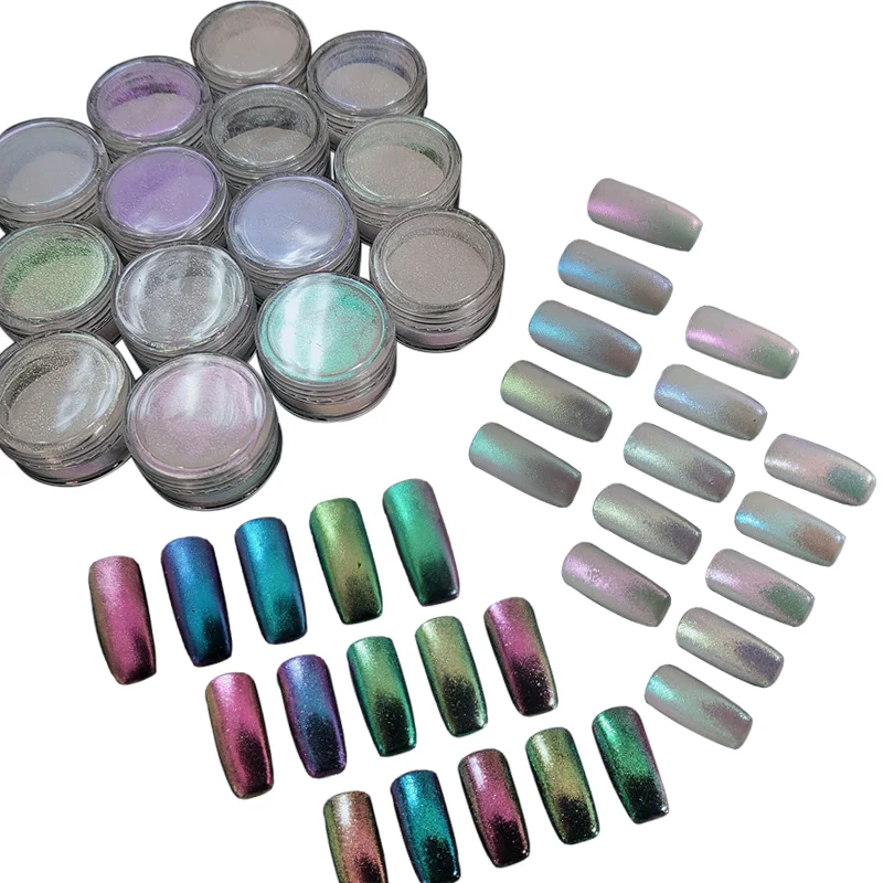 Cosmetic Grade Lip Gloss Chameleon Powder Color Changing Powder Multicolor Chrome Pigment For Eye Shadow MOQ 100G  Nail Art