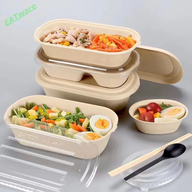 Factory Wholesale disposable food container take away food container sugarcane food container for take away
