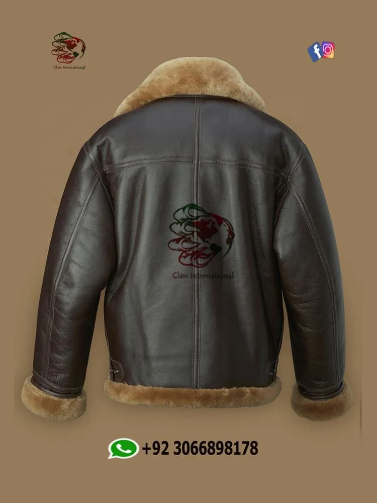 Mens Fur Coat B3 Sheepskin Outwear Mens Shearling Coat Men Aviator Jacket Pilot Jacket