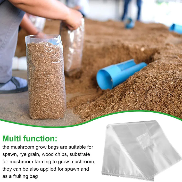 20 wide 50 length 12 high 50 pcs  pack Polypropylene Mushroom Filter Bag pp  Mushroom grow bags