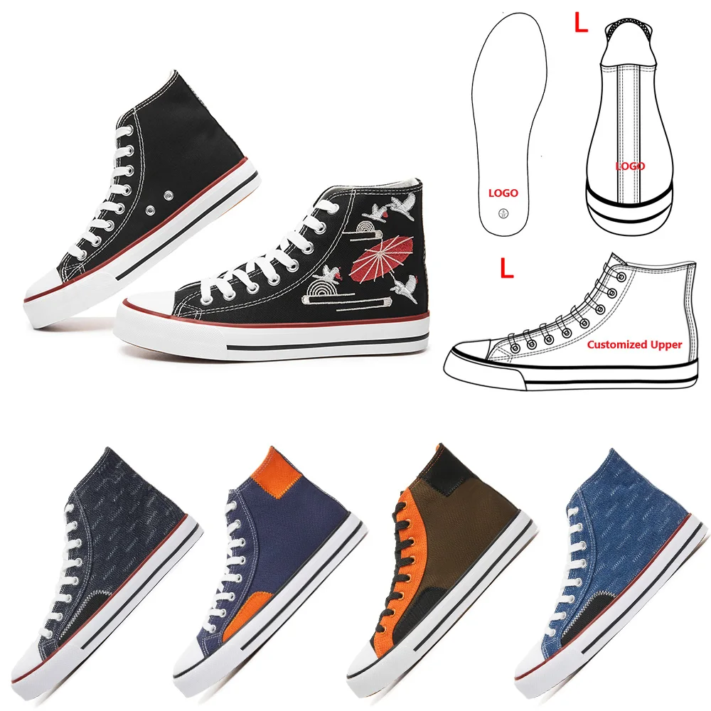 KH Source Factory Customized Zapatos Mujeres Denim Fabric Upper Vulcanized Canvas Shoes For Women New Styles