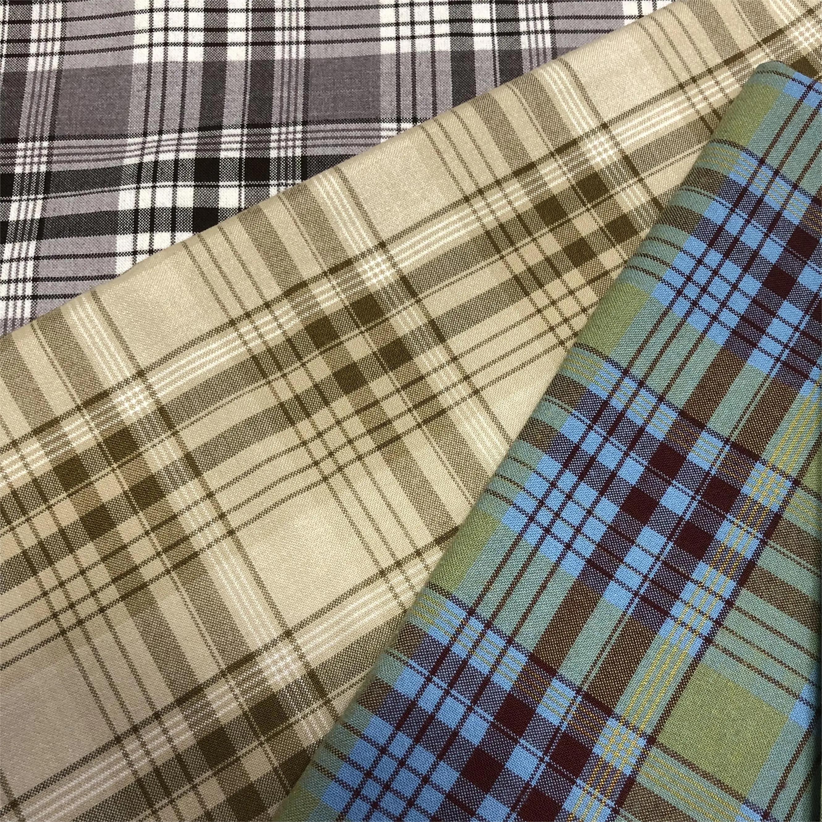 Jiexingtextile сорт stocklot TR 65/35 пряжа окрашенная клетчатая ткань для рубашек