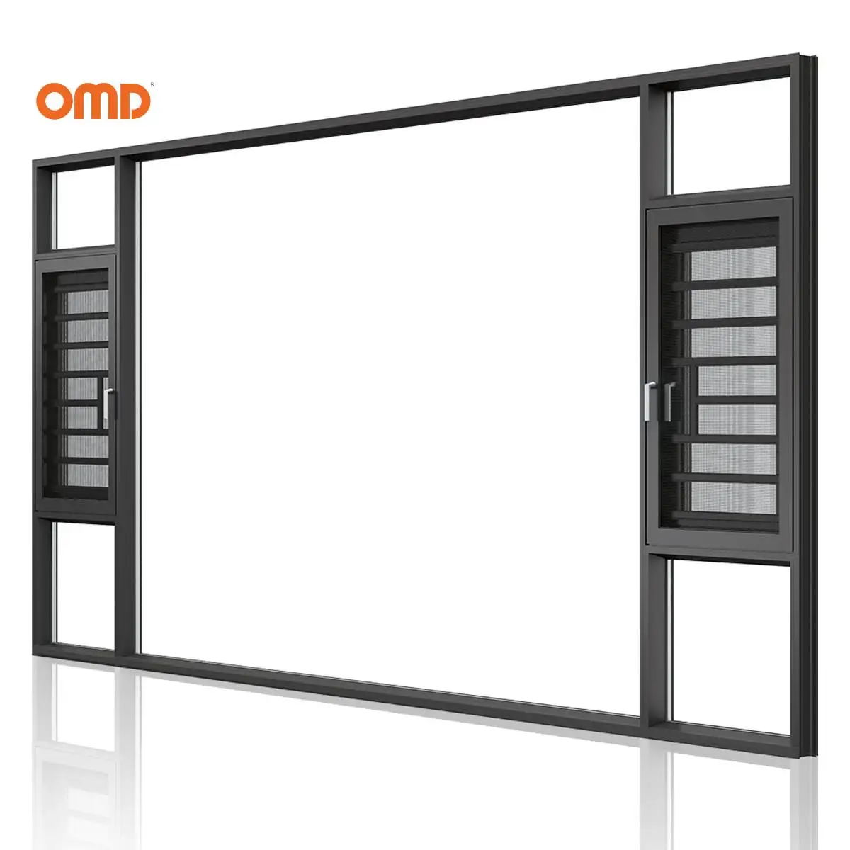 Factory Direct Aluminum Insulating Tempered Glass Casement Windows with Fly Net Guardrail Swing Windows for Home