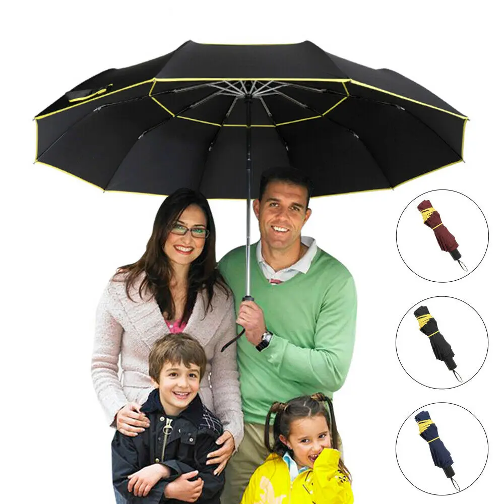 
Extra Oversize Large Compact Golf Umbrella Double Canopy Vented Windproof WT  (1600191681789)