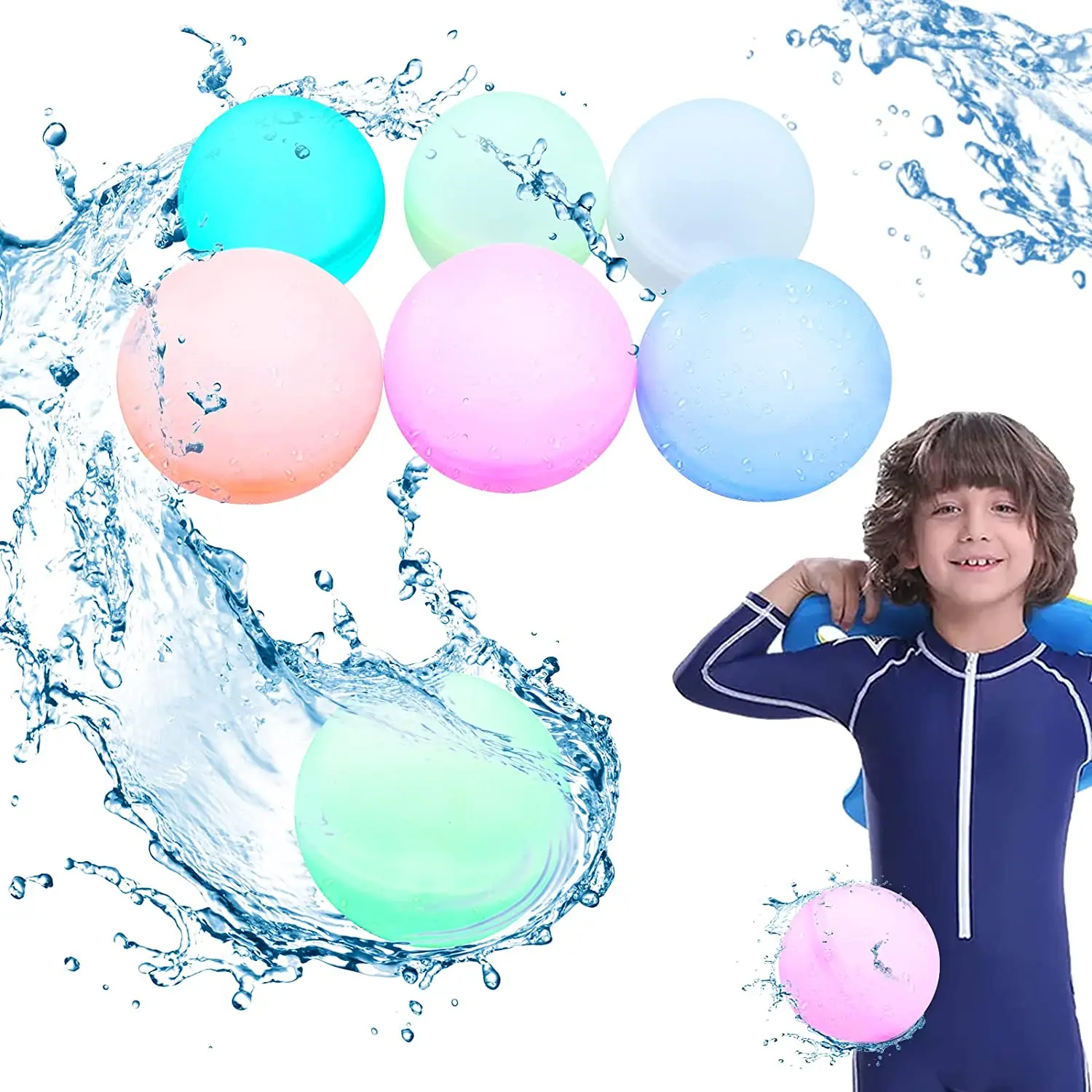 Reusable Water Balloons Self Sealing Quick Fill Environmental Silicone and Magnets Refillable Water Bomb Ball for kids