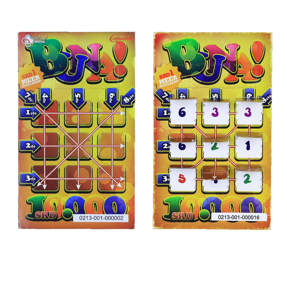 Professional Free Design pull cards Full Color digital printing Service pull tabs gambling tickets