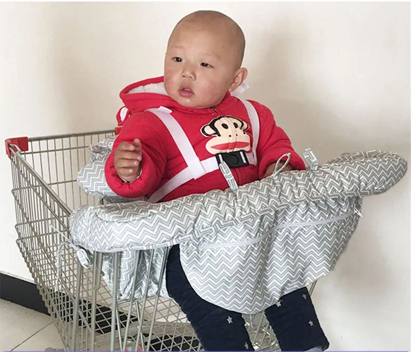 Baby and children supermarket shopping cart cover dining chair cushion protection safe travel portable kids trolley cover .