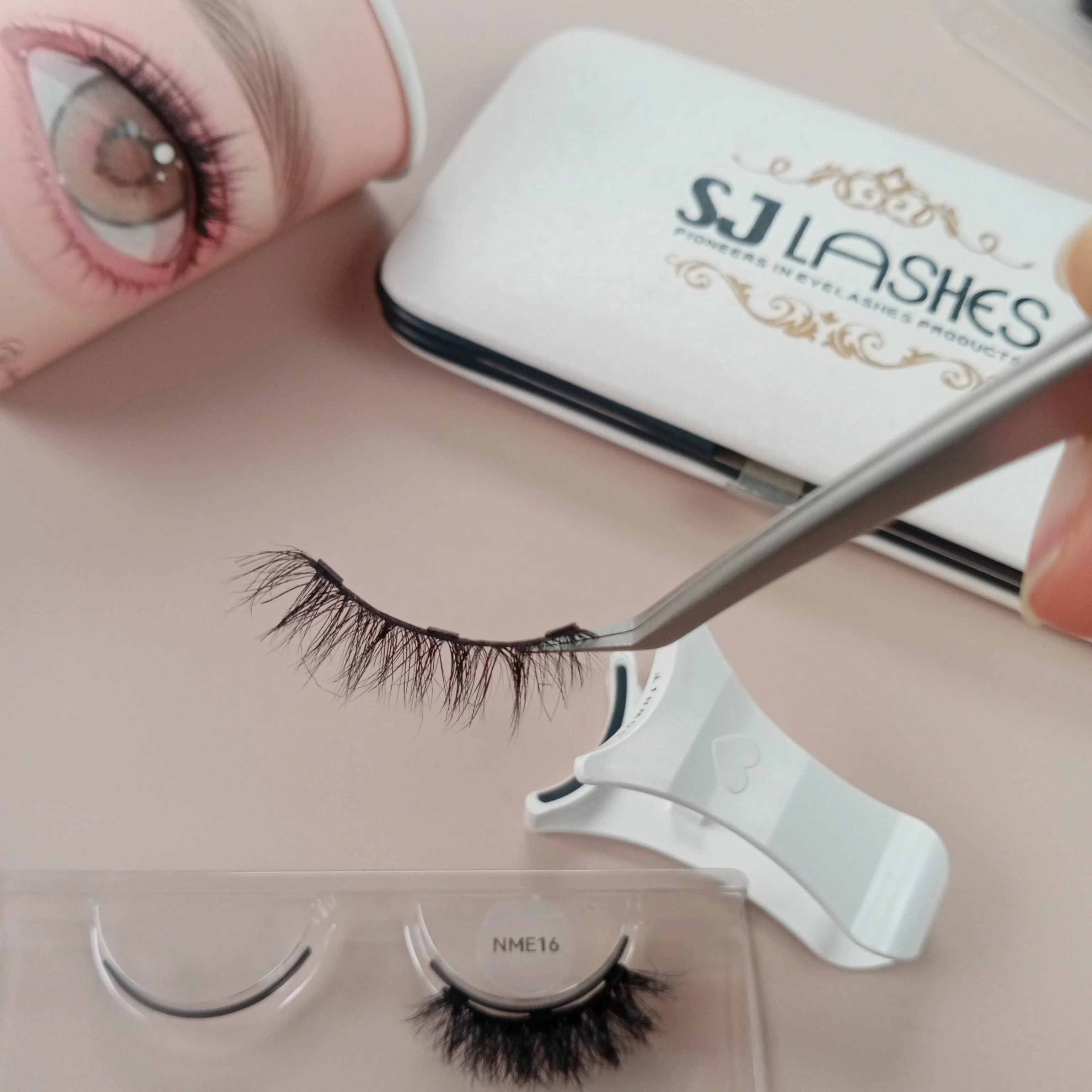 Reusable Real Mink Magnetic Eyelashes No Glue No Eyeliner Cils Magnetiques Naturel 3d mink Magnetic False Eyelashes