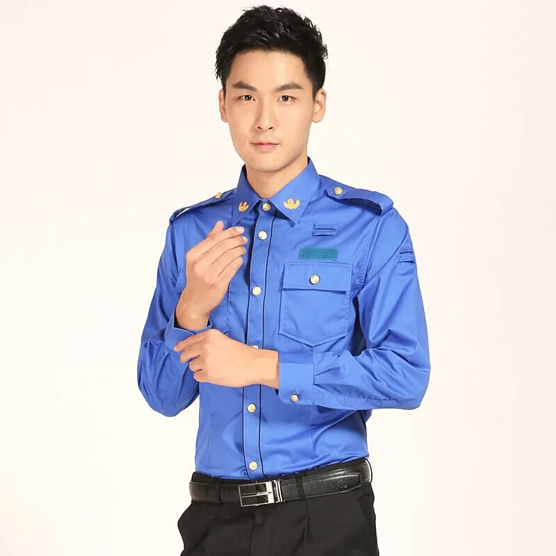 Residential property security clothing Airport Hotel officer uniform White Blue security guard Summer Short Sleeve uniform