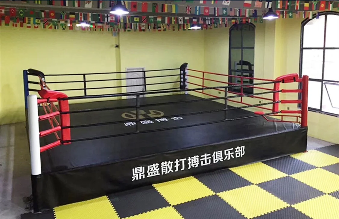 Распродажа напольное боксерское кольцо индивидуального размера De Boxeo для фитнеса OEM стальной тяжелый логотип упаковка материал цветной печати