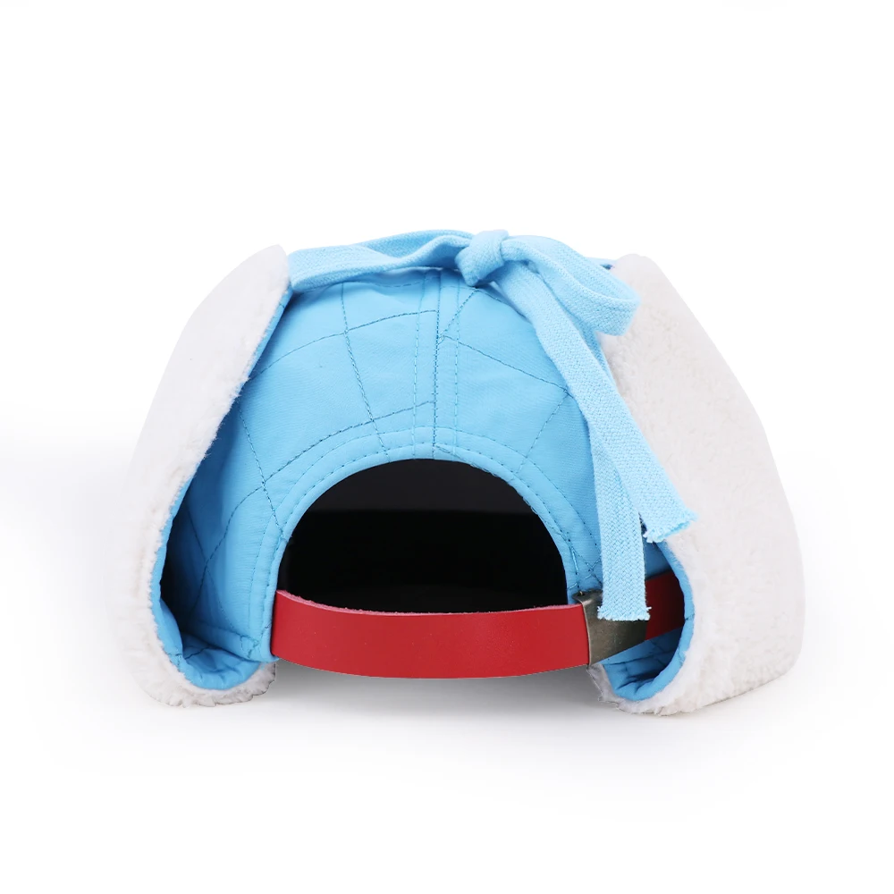 Qianzun custom flat brim hat quilted ear flap 7 panel snapback cap