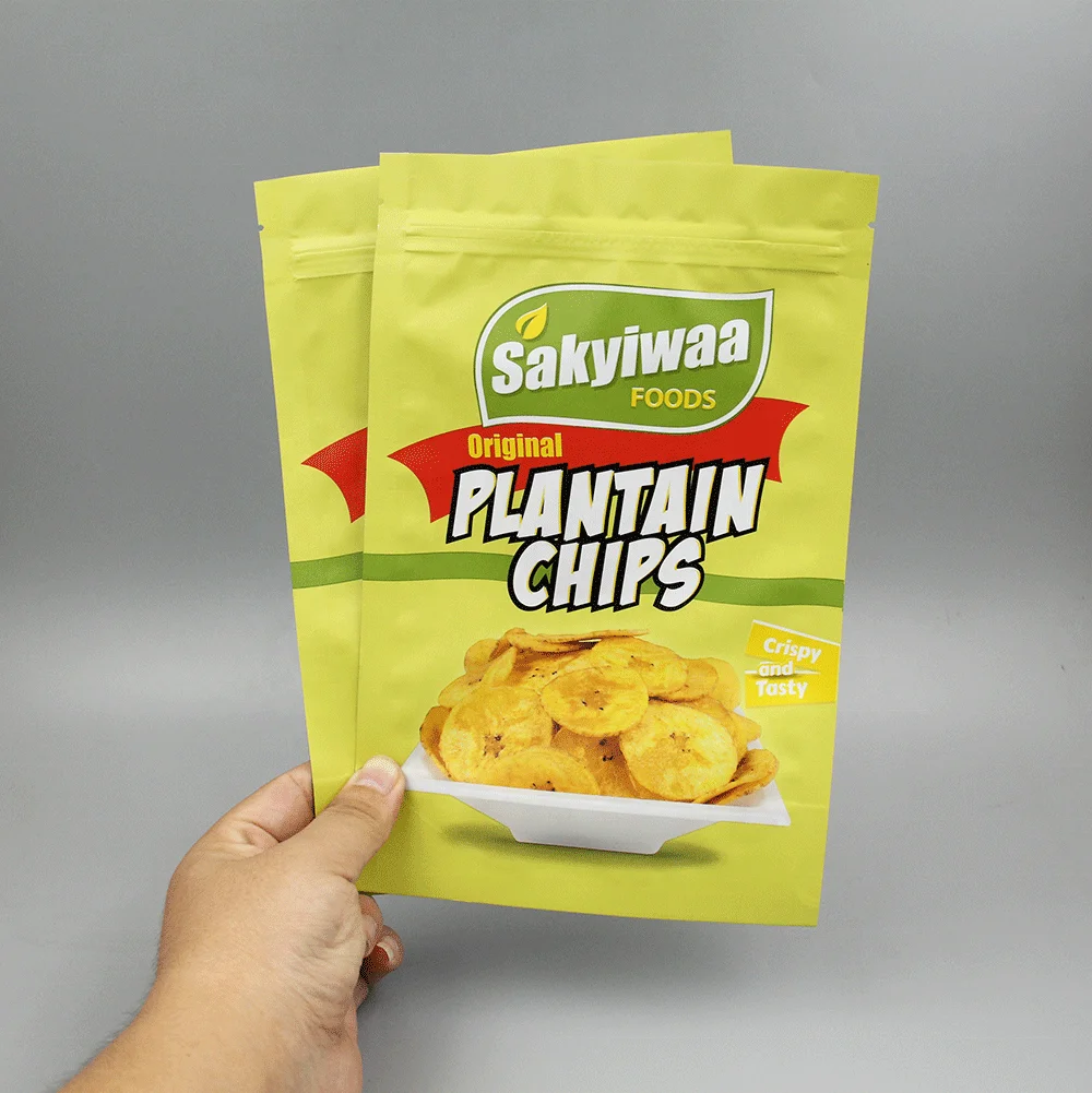 
China supplier custom logo ziplock plantain chips packaging bags <span style=