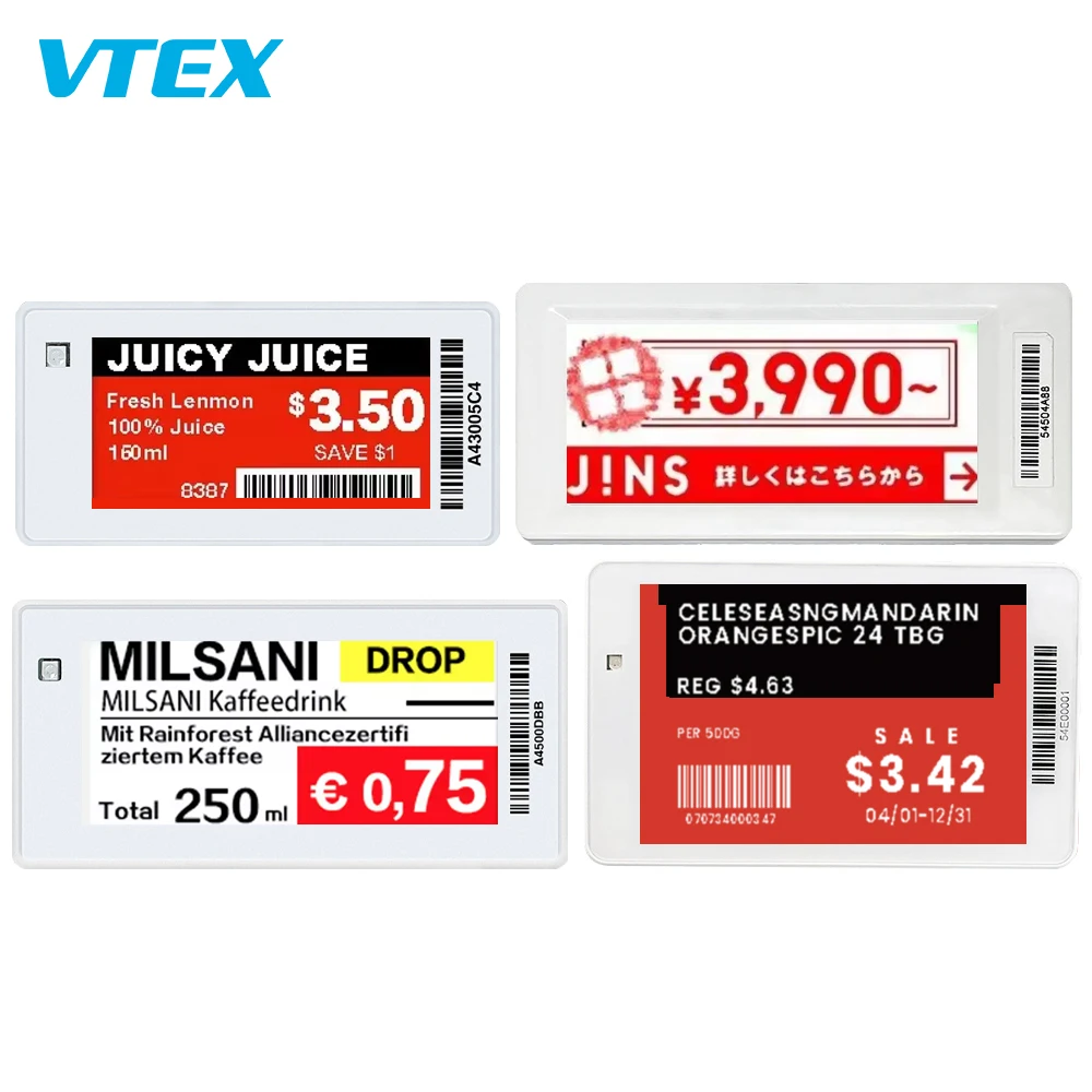 2.13 Inch E-Ink Labels Screen Epaper Shop Display Digital Price Tag Rfid Wifi Esl Electronic Shelf Label