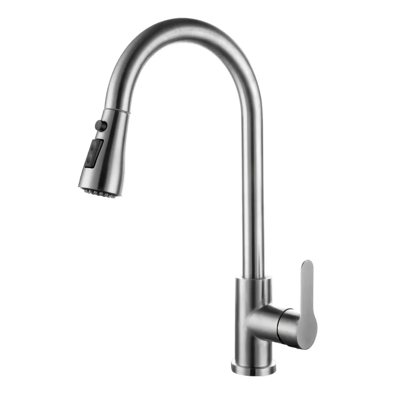 2024 Hot Sell SUS304 Gourmet Kitchen Faucets with 2 in 1 pull out spray Smart Mixer Water Tap Single Handle Mixer Faucet Tap