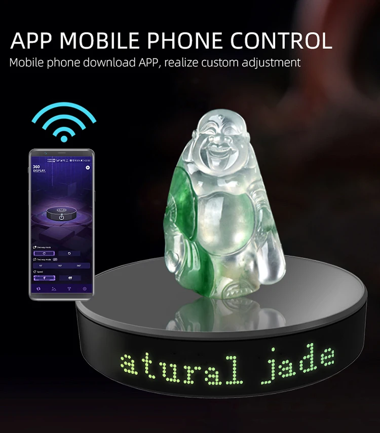 20cm APP Controlled LED Display Electric Rotating Turntable Jewelry Model Live Commercial Advertising Business Display Stand