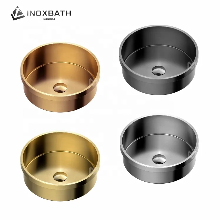 Customized Commercial Bathroom Hand Sink Basin 304 Stainless Steel Counter Top Washing Sink