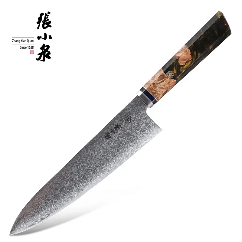 OEM cooking knife damascus steel chef knife 67 layers damascus chef knife