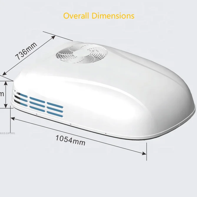 Roof mounted truck parking slim air conditioner