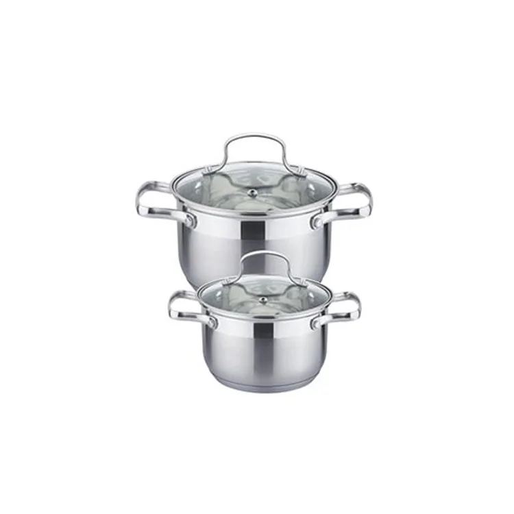 Home hotel non-stick cookware Stainless steel single and double handle cookware The latest design kitchen appliances