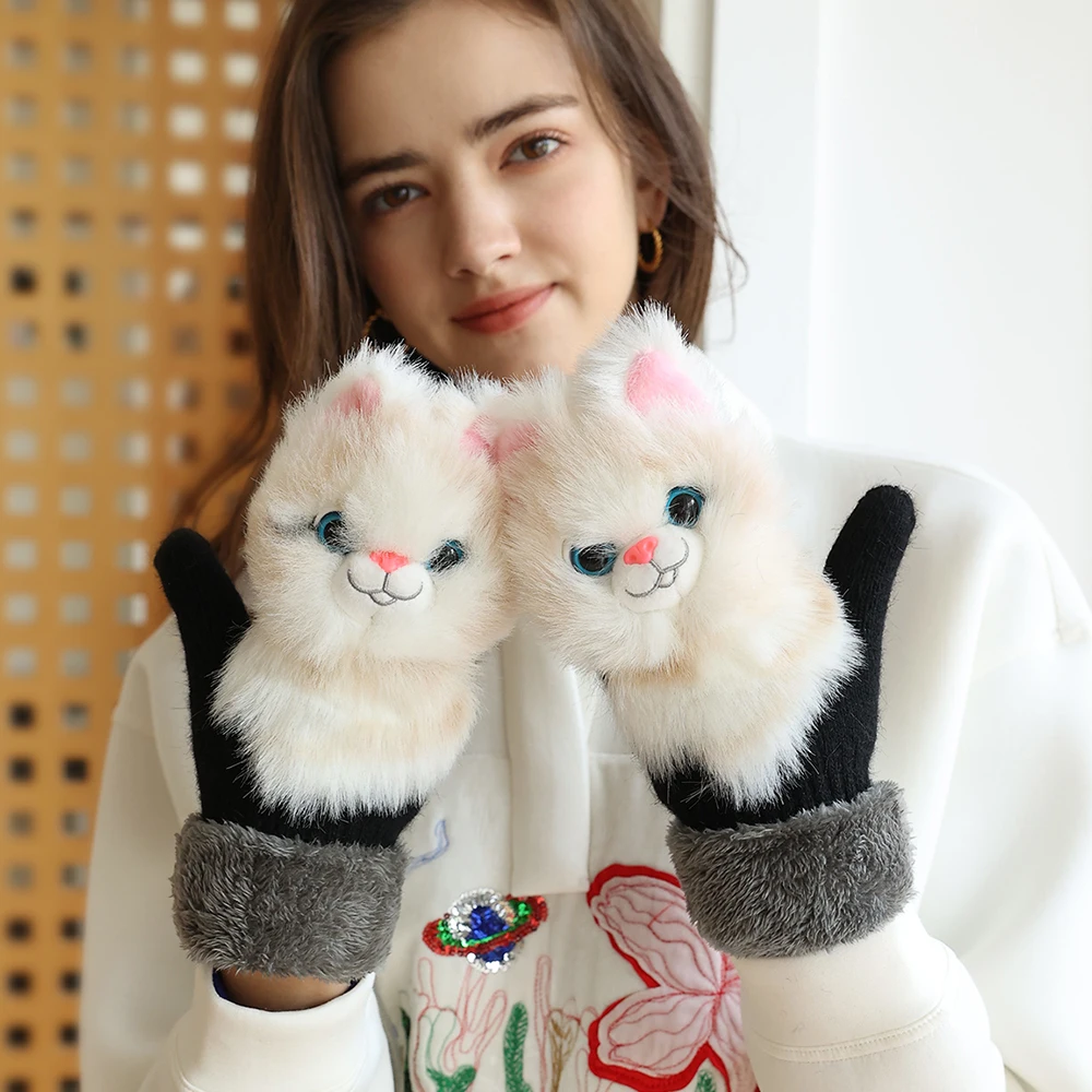 cartoon wholesale CE unisex colored design plush animal toys PP cotton gloves factory