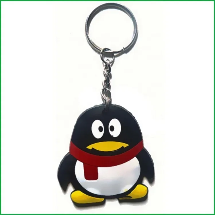Plastic penguin keychain/rubber penguin key ring/3d cartoon penguin toys