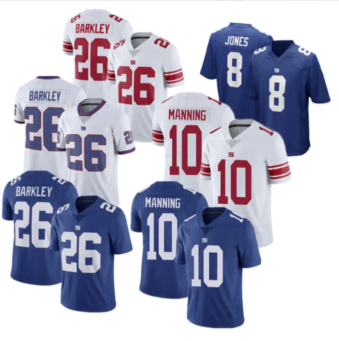 NFL Rugby Uniform T-shirt  Barkley 10 Manning 8 Jones soccer rugby jerseys