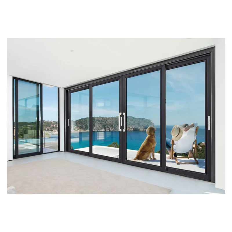 Aluminum Frame Noiseless Interior Patio Exterior Glass Aluminum Sliding Door