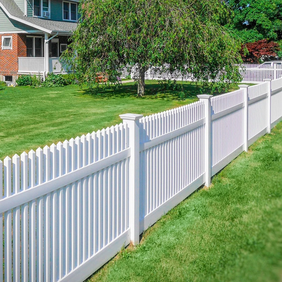 
2021 Jiahe Plastic Privacy Coated Tape PVC Panels Vinyl Fence Garden Pvc Picket PVC Fence 
