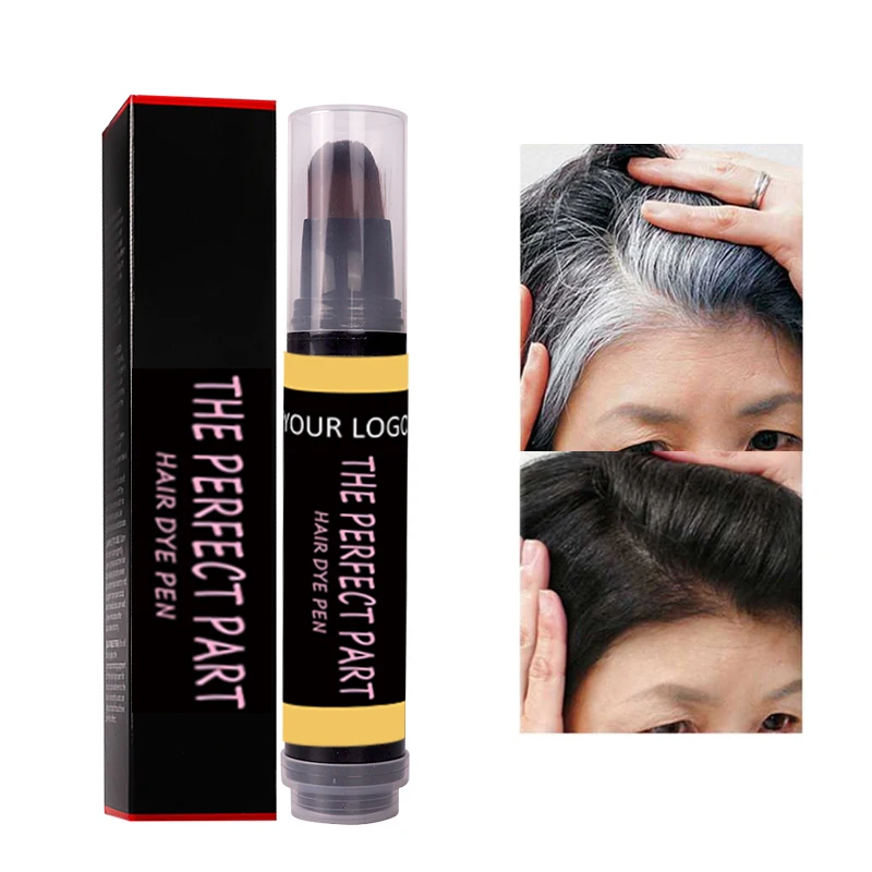 Quick Lasting Hold Temporary Hair Vegan Black Hair Dye Color Pen Brush Natural Organic Brown Hairs Dye Pen Private Label