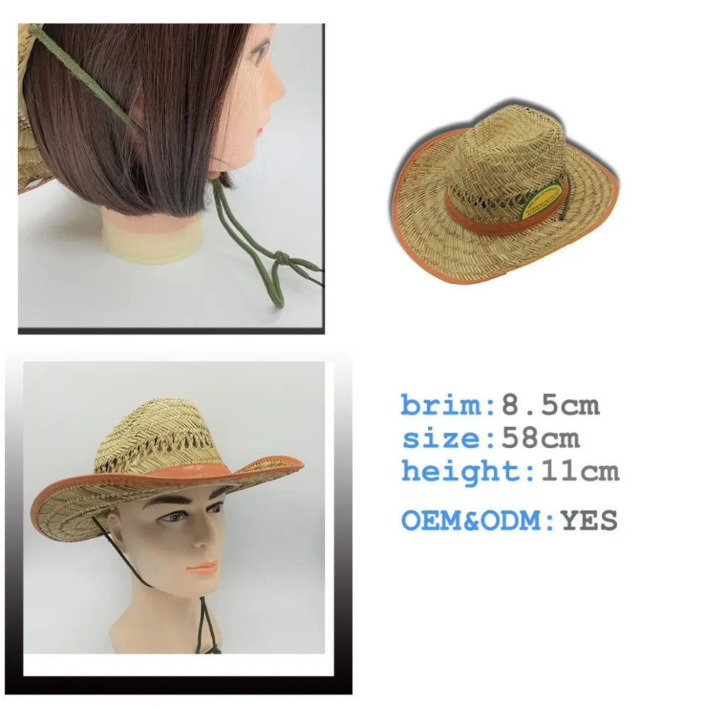 2021 unisex wholesale hollow nature straw cowboy straw hat  for summer beach