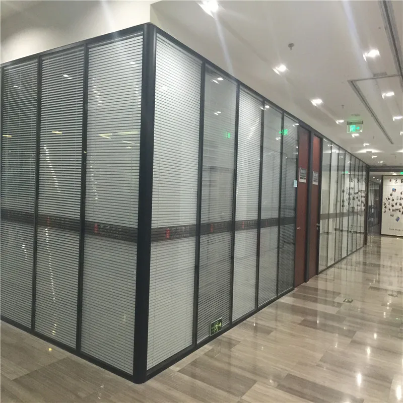 Customized Aluminium Tempered Soundproof Office Partition Glass Wall
