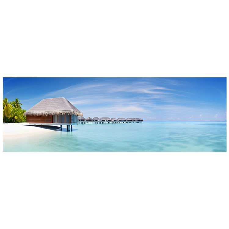 Natural Gold Beach Sunrise Sunset Landscape Canvas Paintings Posters and Prints Wall Art for Living Room Home Decor