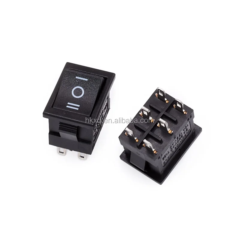 KCD1-101 Power Switch Black Red Green Latching Push Button SPST On Off 6A 250V 10A 125V Rocker Switch with LED Light