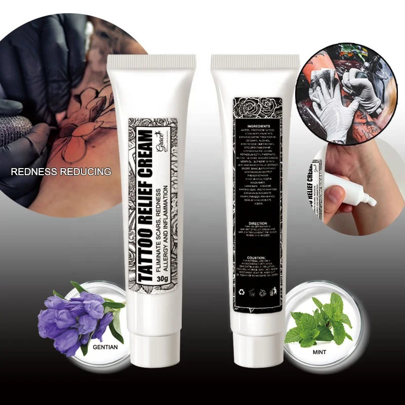 Private Label Tattoo Enhance Balm Deep Cleansing Foam Organic Prevent Infection Scab Aftercare Repair Tattoo Butter Relief Cream