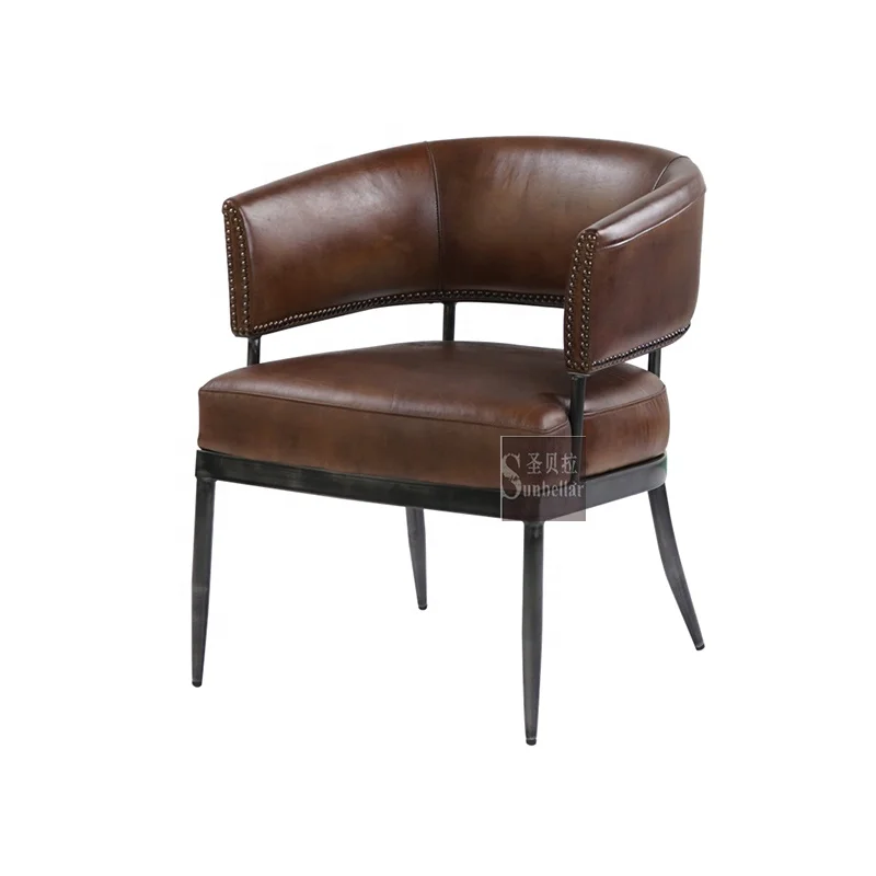 vintage leather chairs for sale hand forged ironwork metal armchair antique brown leather upholstered home accent chair