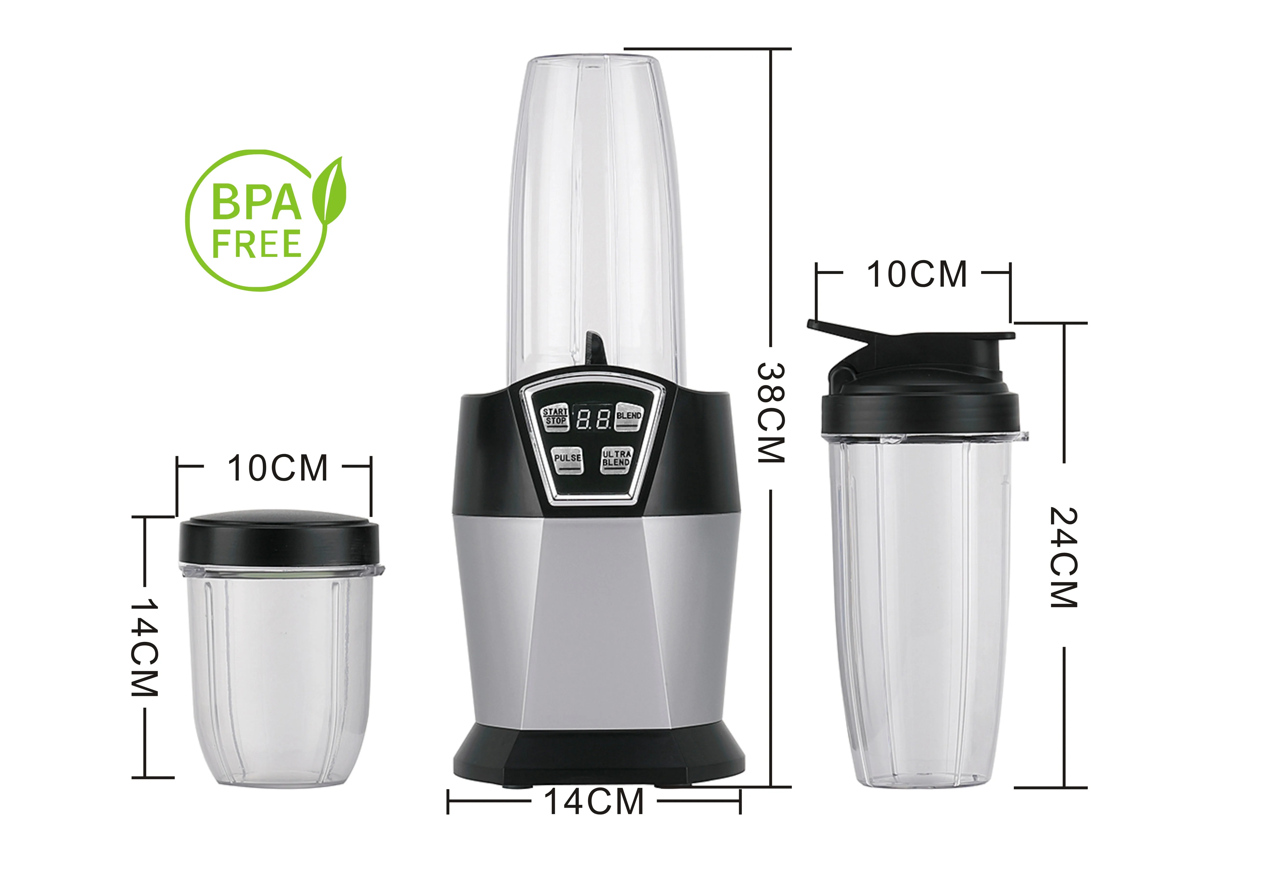 high power 800ml BPA free jar ice crush personal portable juice nutri blender