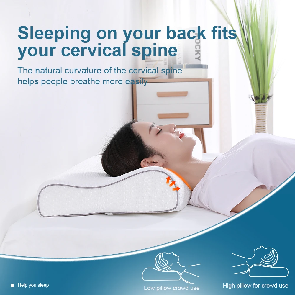 Adjustable No Smell Sleep Neck Pillows Anti Snore Cervical Orthopedic Wave Shaped Side Sleeping Head Pillow