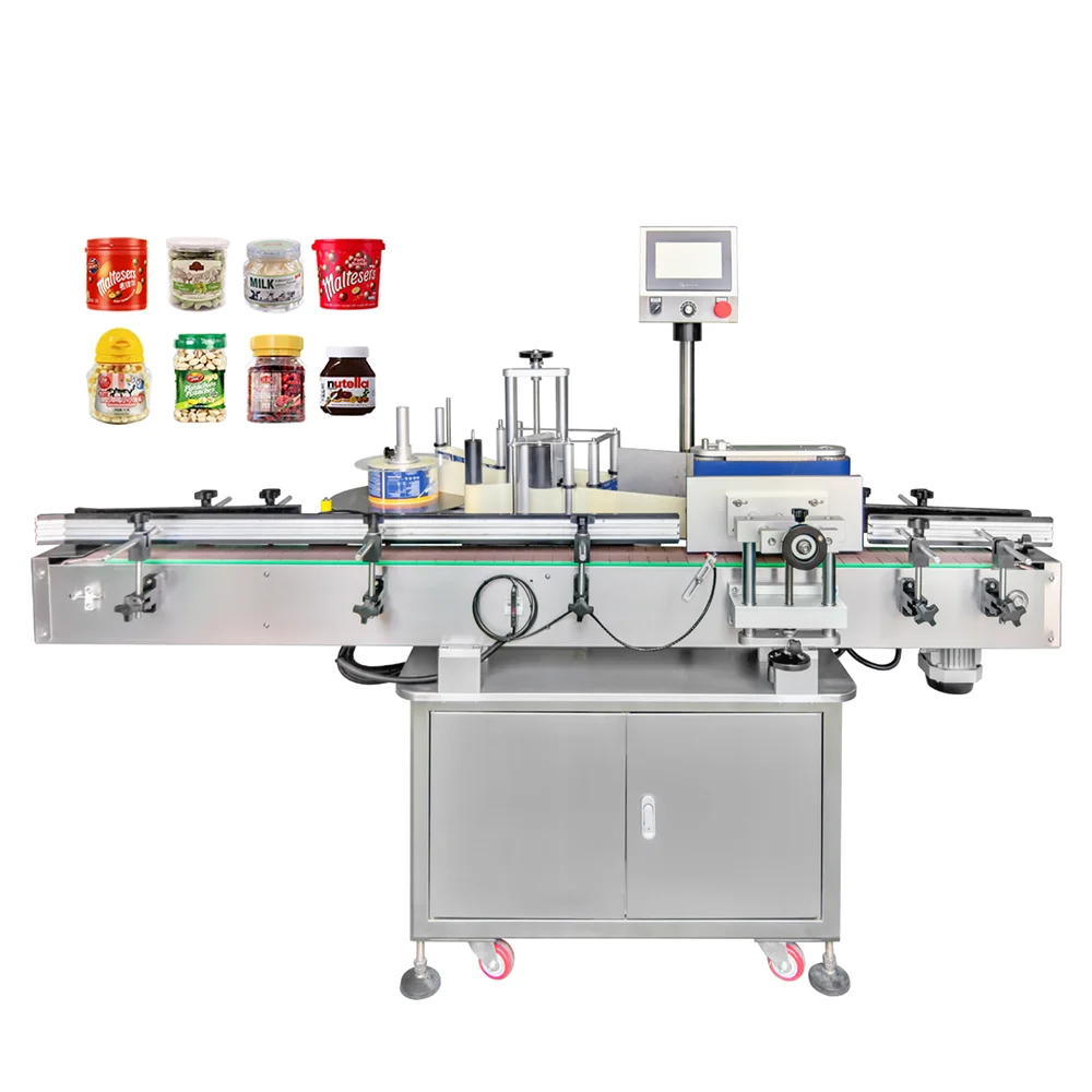 YM510 Automatic self-adhesive labeler round water bottle jar labeling machine flat
