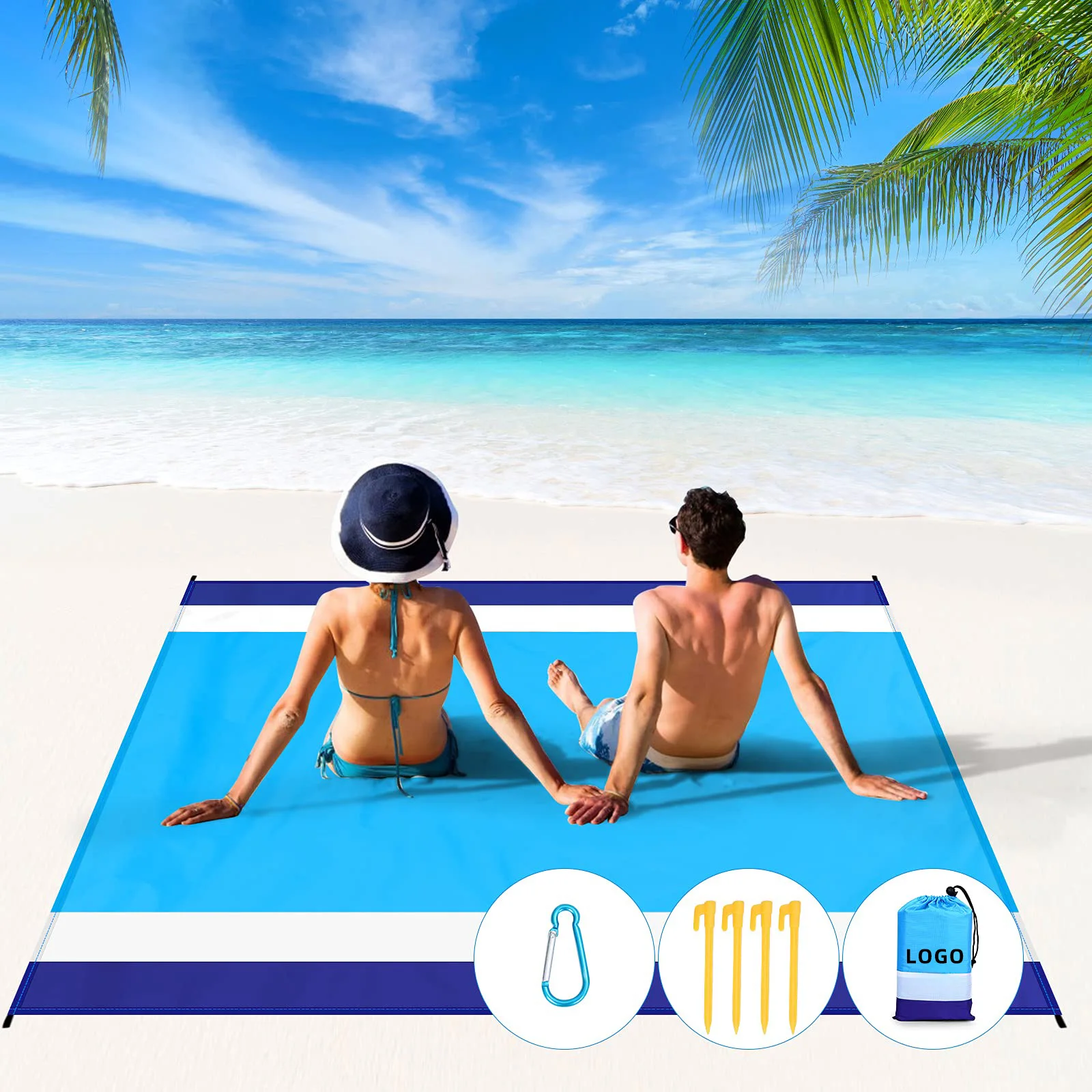 Wholesale Low MOQ Custom Sand Free Waterproof Picnic Mat Camping Beach Blanket Sand proof Beach Mat
