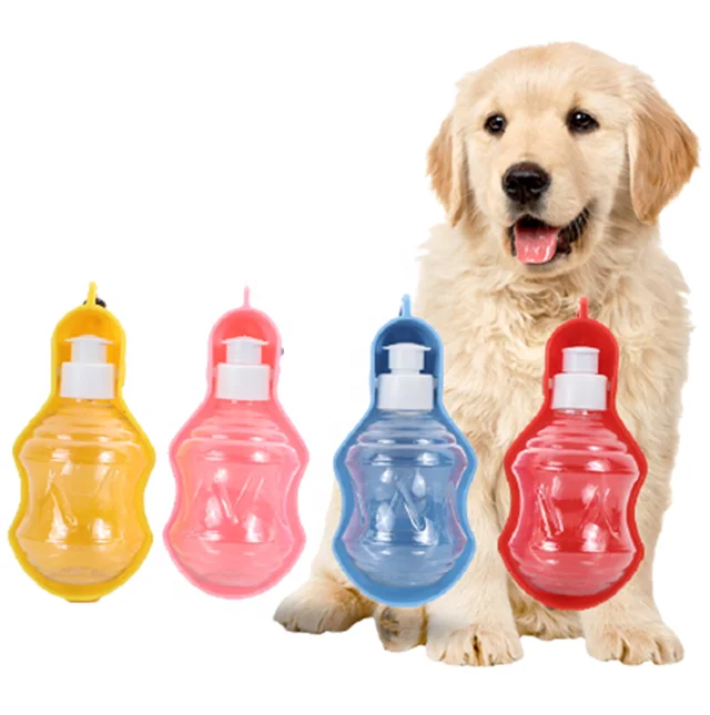 outdoor leak proof 250ml portable and foldable dog water bottle for hiking