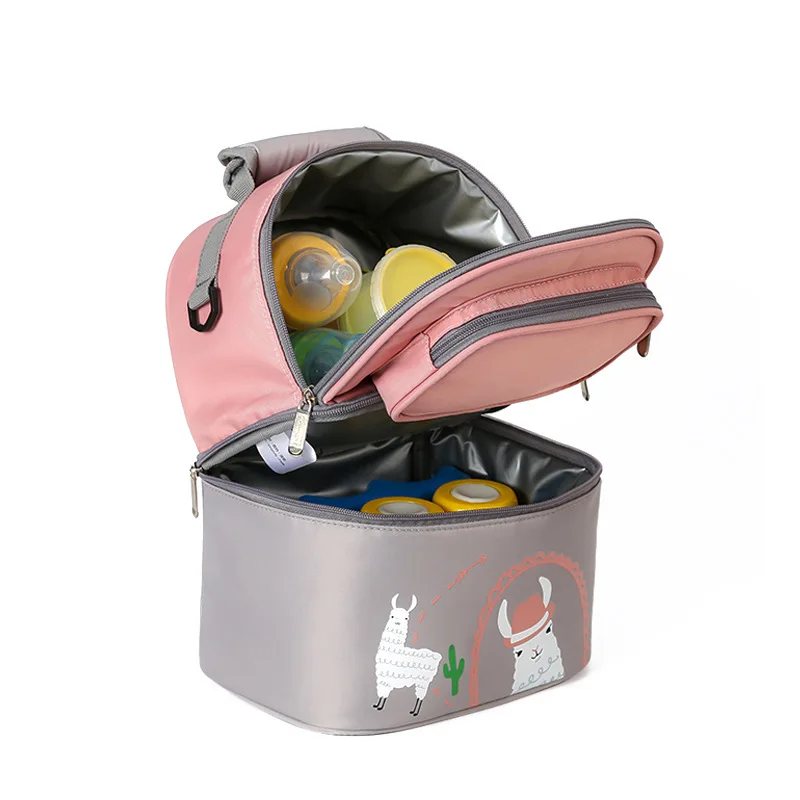 Mommy Carried Milk Cooler Bags Canvas Multi Layer Insulated Bags New Design Cooler Backpacks