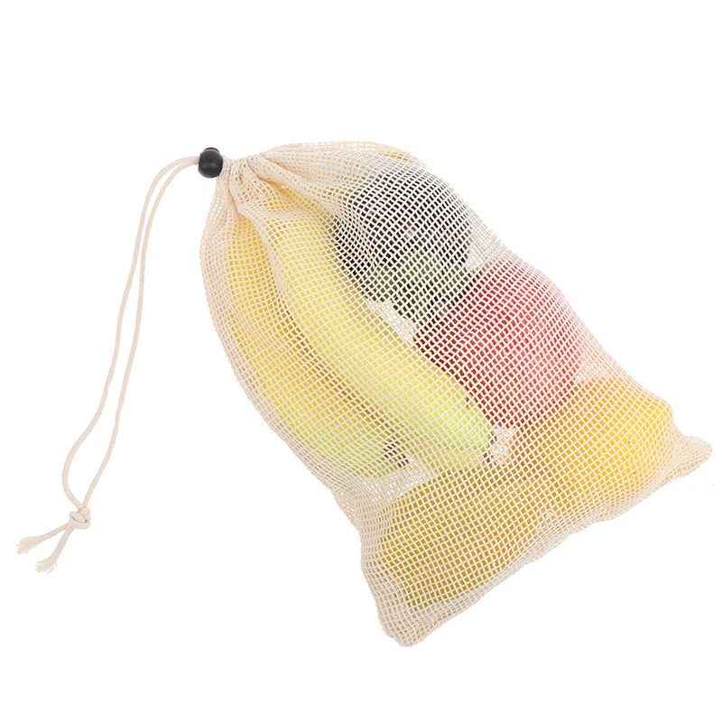 
Reusable Organic Cotton Washable Eco-Friendly Mesh Carrier Bag Food Vegetable Fruit Grocery Shopping Bag 
