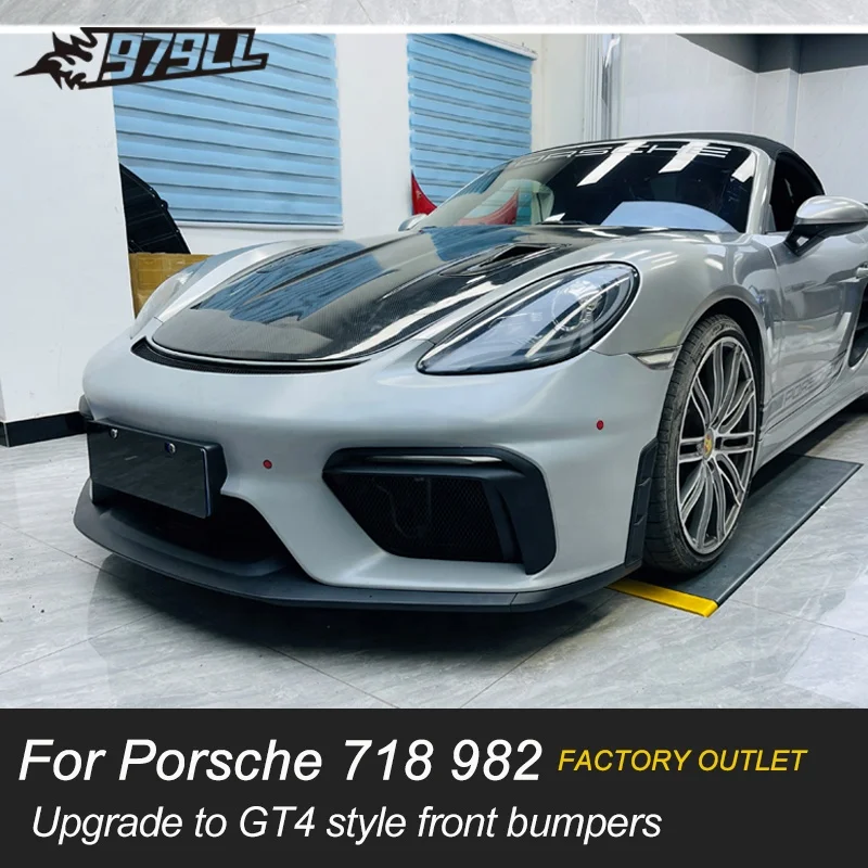 Carbon Fiber Rear Trunk Wing 2016-2023 982 Spoiler Lip Wings upgrade to GT4 body kit Tail Wing  For Porsche Cayman 718 Boxster