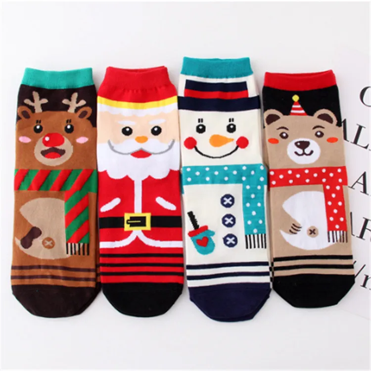 Korean New Design Cute Santa Claus Merry Christmas Tube Socks Women
