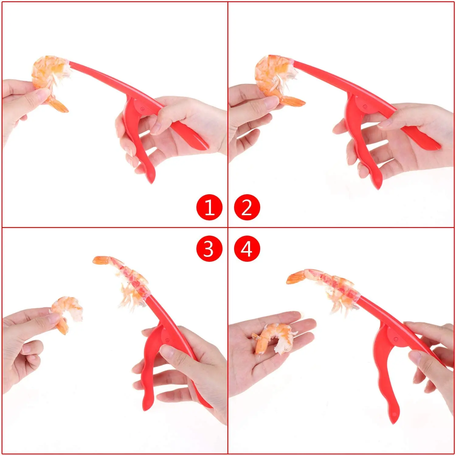  Plastic Seafood Shell Prawn Curved Peeler Deveiner Shrimp