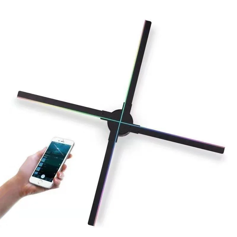 1600*960dpi 72cm Indoor Advertising Hologram 3d Holographic Naked Eyes 3d Led Fan With Wifi App Control